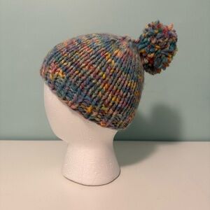 Colorful Wool Knit Pom-Pom Beanie